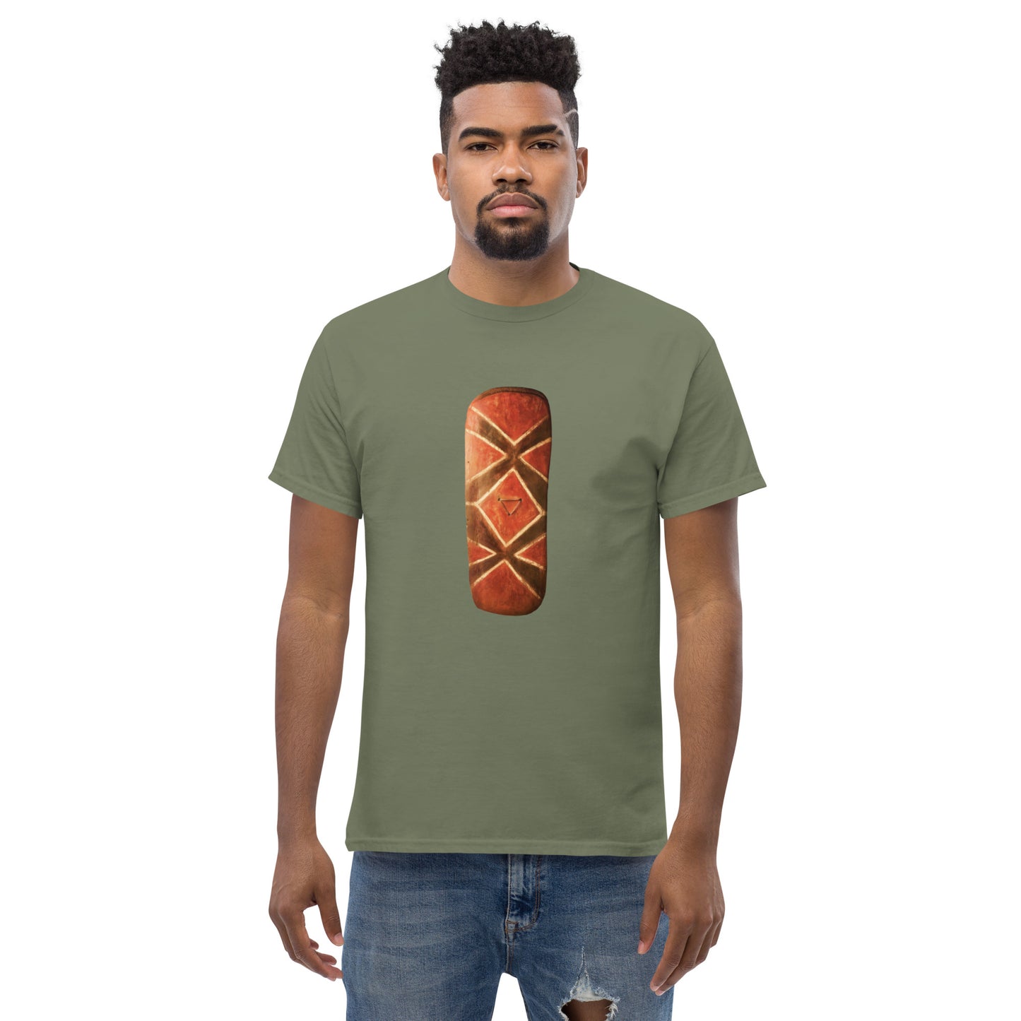 Men's classic tee with Native War Shield design