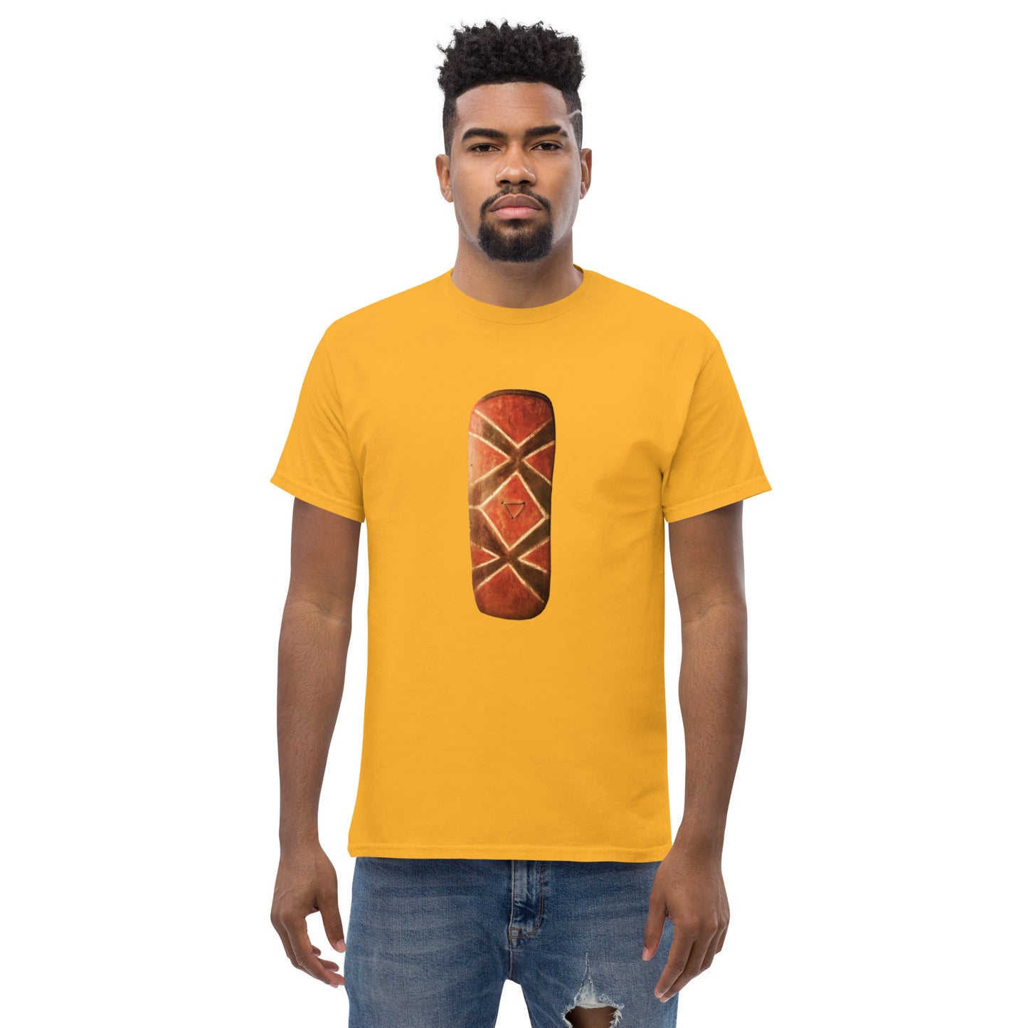 Men's classic tee with Native War Shield design