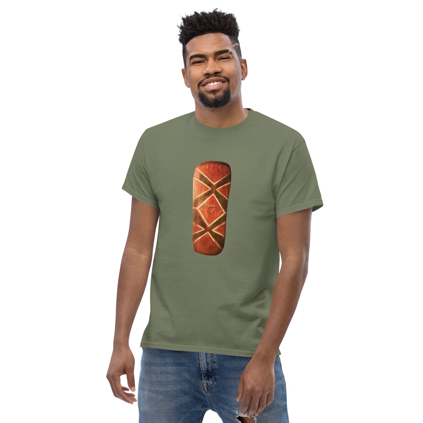 Men's classic tee with Native War Shield design